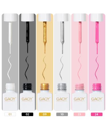 GAOY Gel Nail Art Polish Set - 6 Colors Gel Liner Kit for DIY Manicure and Pedicure - Buy Online on GoSupps.com