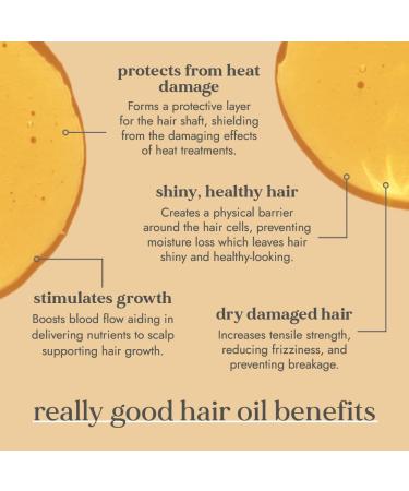 Fushi Really Good Hair Oil 100 ml - Antioxidant-Rich Formula for Dry, Damaged, Thinning, and Frizzy Hair | Ethical, Vegan, and UK-Made - Buy Online on GoSupps.com