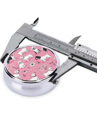 French Bulldog & Flower Round Pill Box 3 Compartment Mini Portable Travel Medicine Organizer - Buy Online on GoSupps.com