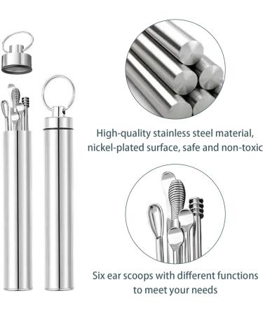 Zxwamz Stainless Steel Ear Cleaner Set - 6-Piece Ear Wax Removal Kit with Storage Box for Adults & Children - Buy Online on GoSupps.com