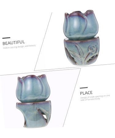 Yardenfun Goblincore Ceramic Diffuser & Wax Warmer - Tulip Form Desk Decoration for Aromatherapy & Home Decor - Buy Online on GoSupps.com