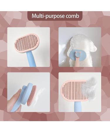 Self-Cleaning Cat Brush for Long & Short Hair - Orange | Removes Loose Fur & Dirt - Buy Online on GoSupps.com