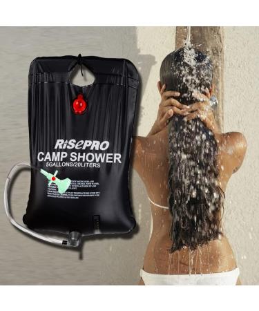 RISEPRO Solar Shower Bag 5 Gallons/20L with Temperature Indicator - Hot Water 45C for Camping, Hiking, Climbing | C1004 - Buy Online on GoSupps.com