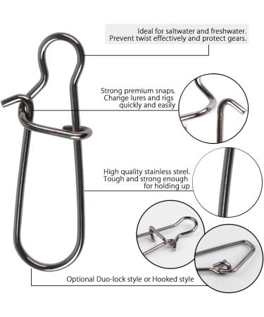 Dr.Fish Stainless Steel Fishing Snaps 100 Pack - Quick Change Lure Snaps for Freshwater and Saltwater Fishing - 26-220LB Strength - #0-26LB-100pk - Buy Online on GoSupps.com