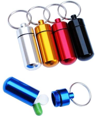 Purple Pill Organizer - Mini Stainless Steel Pill Box Keychain for Travel Waterproof & Durable - Ideal for Camping & Outdoor Adventures - Buy Online on GoSupps.com