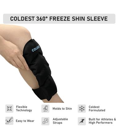 Coldest Shin Splints Relief Ice Pack Therapy - Gel Reusable Compression Ice Pack for Shin Pain and Calf Injuries (2 Pair) - Buy Online on GoSupps.com