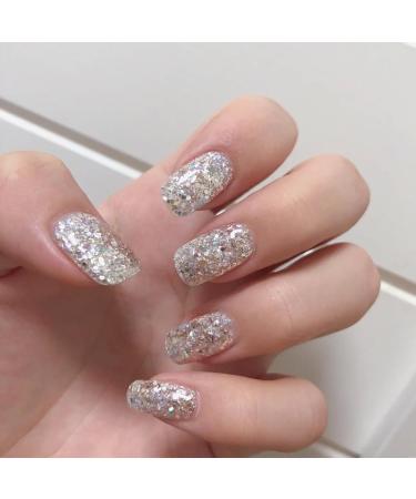Silver Glitter Gel Nail Polish Nail Varnish Soak off UV/LED Lamp French Manicure Nails Long Lasting Nail Art Manicure Salon DIY at Home - Buy Online on GoSupps.com