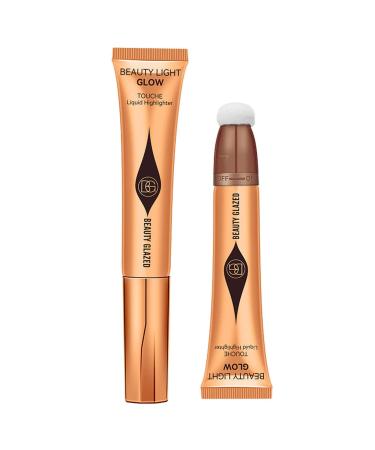 Highlighter Stick Makeup Bronzer Stick With Cushion Applicator Makeup Highlighter Contour Glitter Matte Natural Brightening Face Makeup Smooth Creamy Matte Finish Liquid Stick For Women 1 count (Pack of 1)