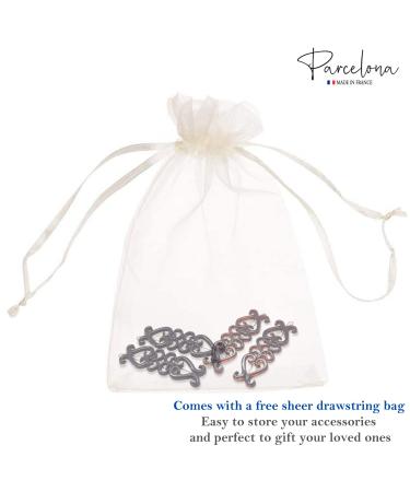 Parcelona French Little Hearts Shell Black Small Celluloid Acetate Side Slide Barrette Snap on Hair Clips (4 Pack) - Buy Online on GoSupps.com