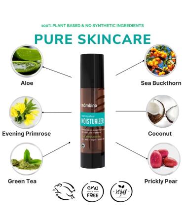 Mambino Organics Vegan Moisturizer - Balancing Face Cream with Prickly Pear & Coconut for Oily Skin - Cruelty-Free Hydration 1.7 fl oz - Buy Online on GoSupps.com