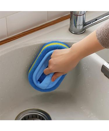 TRUSTTWO Kitchen Cleaning Bathroom Toilet Kitchen Glass Wall Cleaning Bath Brush Handle Sponge Bath BottomBathtub Ceramic Cleaning Tools The New Blue - Buy Online on GoSupps.com