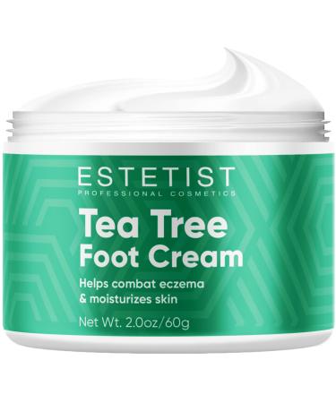 Tea Tree Oil Foot Cream for Dry Cracked Skin, Heel and Calluses, Athletes Foot - Helps with Scaly, Jock Itch and Itchy Skin - Foot Treatment Eczema Cream and Skin Moisturizer - Antifungal Foot Cream