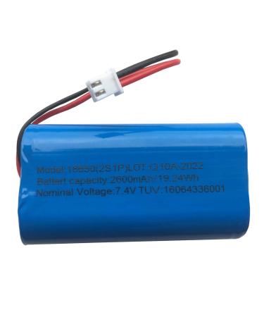 AOLIKES 7.4v Rechargeable li-ion Batteries 2600mAh, Power Cell with XH2.54-2 Pin Plug, DIY Batteries 18650 2S1P Li-ion Batteries Pack Support 3C Continuous Discharge