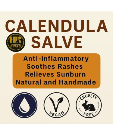 Huked Calendula Salve 120ml natural skin moisturizing balm with shea butter and coconut oil - Buy Online on GoSupps.com