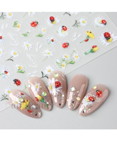 2pcs 3D Ladybug Stickers Insect Leaf Designs Nail Art Decorations Foil Decals Wraps Sunflower Manicure Tips Accessories Decoraciones Nail Stickers for Nail Art (bug stickers) (bug flower stickers) - Buy Online on GoSupps.com