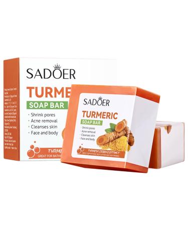 Organic Turmeric Soap Bar Exfoliating Bar Soap For Face & Body Smooth Skin Natural Handmade Soap For All Skin Types For Men And Women