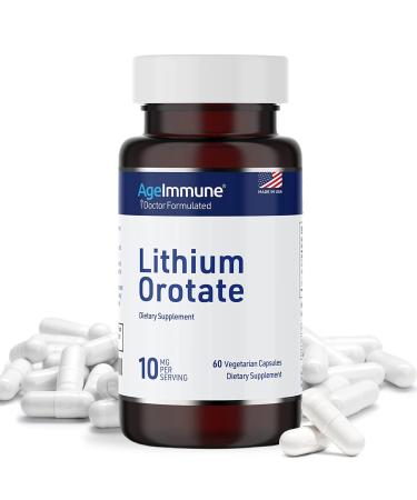 Lithium Orotate Supplement 10mg 60 Vegetarian Capsules. Supports Memory and Emotional Wellness. Magnesium Stearate Free Supplements. (1)