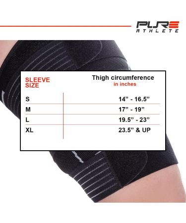 Pure Athlete Thigh Compression Sleeve with Adjustable Straps - Black X-Large - Buy Online on GoSupps.com