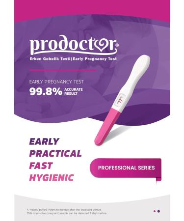 Prodoctor Early Pregnancy Tests Pack of 3 - Home Kit One Step Tests - 99.8% Accuracy - Super Sensitive - Same Day Results - Buy Online on GoSupps.com