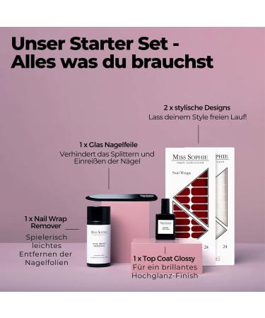 Original Miss Sophie s Nail Foil Starter Set | Brick Red & Nude Babyboomer | Self-Adhesive Nail Stickers for Easy Application | Premium Quality Nail Art - Buy Online on GoSupps.com