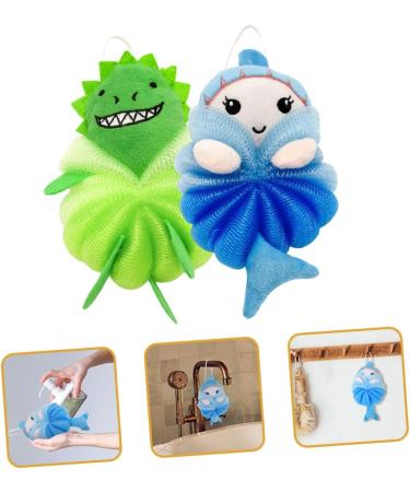 Housoutil 4 Pcs Children's Bath Ball - Soft Animal Mesh Sponge Pouf for Newborns | Portable Bath Supplies - Buy Online on GoSupps.com