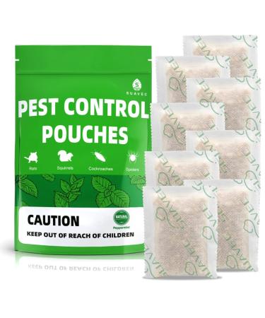 SUAVEC Pest Control Pouches, Squirrel Repellent, Repel Squirrels, Rodents, Mouse, Mice, Rats, Ant, Spider & Other Pest, Peppermint Rodent Repellent, Indoor Mice Repellent, Pest Repeller- 8 Pouches PEST-8P