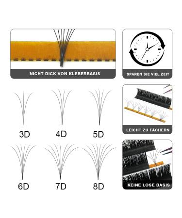 Self-Fanned Eyelashes | Easy Fan Lashes for Volume | C D Curl | Individual Length 8mm | .03 .05 .07 .10 - International Shipping - Buy Online on GoSupps.com