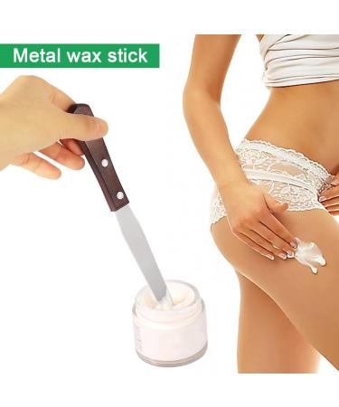 Durable Stainless Steel Wax Spatula | Reusable Metal Wax Applicator with Wooden Handle for Hair Removal - Buy Online on GoSupps.com