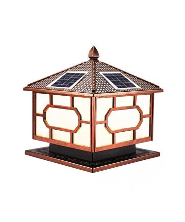 Solar Pillar Lamp Aluminum Exterior Post Light Outdoor Garden Bollard Column Lamp Gate Stigma Light Fence Street Light Waterproof