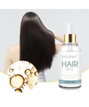 DOOISEK Organic Hair Oil with Argan Oil - Moisturizing & Stimulates Growth for Dry/Damaged Hair - Face, Hair & Body Oil for Oily/Dry Skin - Non-Greasy formula - 1.06oz - Buy Online on GoSupps.com