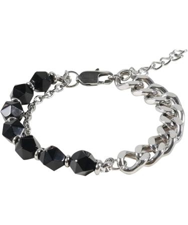 Stainless Steel Onyx Black Agate Bracelet with Obsidian Necklace Set - Eye of Horus Lucky Charm Pendant - Natural Gemstone Jewelry Set - Buy Online on GoSupps.com