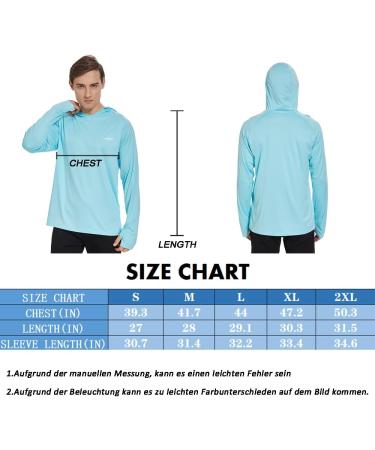 HUAKANG Men's Long Sleeve Hooded Rashguard - UPF50+ Sun Protection Fishing & Surfing Shirt in Gray & Blue - Buy Online on GoSupps.com