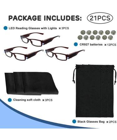 Buy LED Magnifying Glasses with Light - Unisex Reading Eyewear for Men & Women | Compact +3.5 Clear Vision Magnifier - Buy Online on GoSupps.com