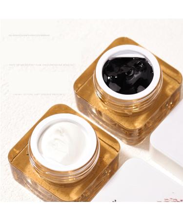 2 Pack Nail Art DIY UV Gel Nail Art Painting Embossment Gel Micro 3D Sculpting Gel Gels Varnish Creative DIY Nail Art Decoration Varnish White Black Nail Polish with a Nail Brush