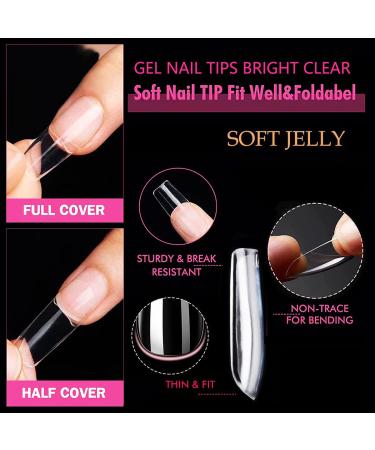 UNA GELLA Short Square Fake Nails - 216pcs Gel Nail Tips for Acrylic and French Nail Art - Buy Online on GoSupps.com