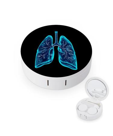 Funny Lung Contact Lens Case with Mirror Portable Cute Eye Contact Lens Box Travel Kit