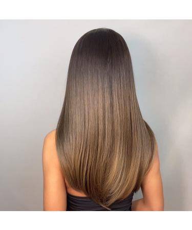 HAIRCUBE Brown Wig with Bangs - Long Straight Heat-Resistant Synthetic Wig for Women - Buy Online on GoSupps.com