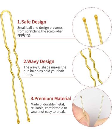 MORGLES 80 Pcs Blonde Bun Pins for Women | Hair Grips with Storage Box | Golden 6cm/2.4 inch Kirby Grips - Buy Online on GoSupps.com