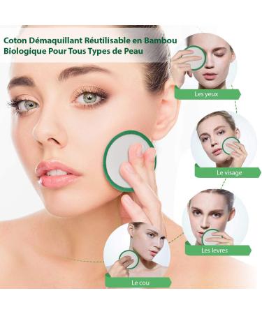 Organic Bamboo Reusable Makeup Remover Pads 16 Face Cleansing Pads - Buy Online on GoSupps.com