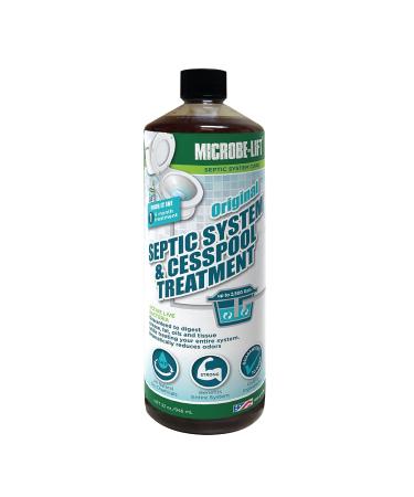 MICROBE-LIFT Septic Tank and Cesspool Treatment Enzymes - 6 Month Supply - Bacteria Digests Grease, Fats, Oils and Tissue, 32oz Original Septic System & Cesspool Treatment 32 Ounces