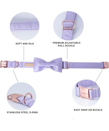 Unique Purple Silk Dog Collar - Soft Adjustable Pet Collar for Medium Dogs | Ideal Gift for Female Pets - Buy Online on GoSupps.com