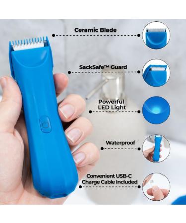 Archibald Intim Trimmer - Wet/Dry Private Groomer & Sacksafe Guard Shaver for Body & Groin - Blue V3 - Buy Online on GoSupps.com