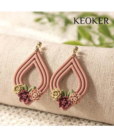KEOKER Flower Polymer Clay Molds - 12 Pcs Rose and Leaves for Jewelry Making & Earrings Decoration - Buy Online on GoSupps.com