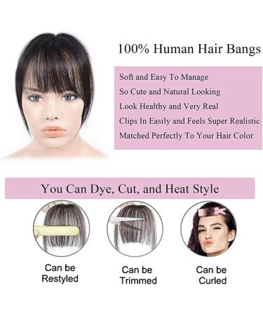 Bangs Hair Clip Human Hair Hairpieces Toppers for Women Wispy Fake Clip in Bangs Black Brown Air Bang Fringe Blunt Bangs Clip in Hair(Color:Black Thick Bang) 1 piece Black Thick Bang - Buy Online on GoSupps.com