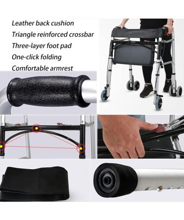 Rollator Walkers Rollators Standing Rehabilitation Elderly Crutches Crutches Four-Legged Stool Multifunctional Crutches Fracture Assist Elderly Walking Aid with Wheeled Crutches Portable Lofty - Buy Online on GoSupps.com