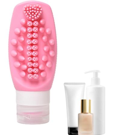 Uozonit Squeeze Bottle - Silicone Dispenser Toiletries Container - 2 in 1 Shampoo Conditioner Dispenser Leak Proof Refillable Squeezable Containers for Home Travel Pink - Buy Online on GoSupps.com