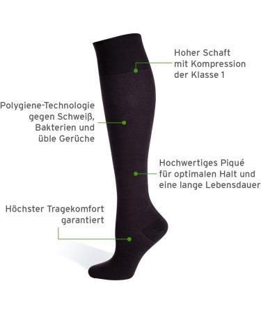 Shop Safersox Premium Comfort Compression Stockings Class 1 for Men & Women - Stylish Colors All-Day Wear (42/43 Black) - Buy Online on GoSupps.com