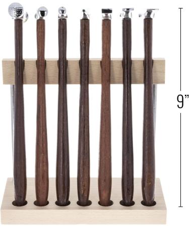 7pc Universal Double-Ended Jewelers Hammer Set with Wooden Handle & Display Stand - Buy Online on GoSupps.com