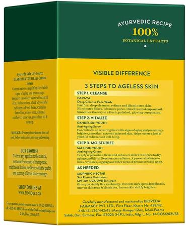 Biotique Bio Dandelion Visibly Ageless Serum 40ml | All Skin Types - Buy Online on GoSupps.com