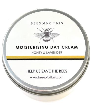BEES of BRITAIN - 99% Natural Rich Day Cream - Honey Lavender. Soothe Nourish Hydrate Dry Skin. pH 5.5 Sensitive Skin. We Donate 5% of our Profit to Save Bees + Pollinators.100g